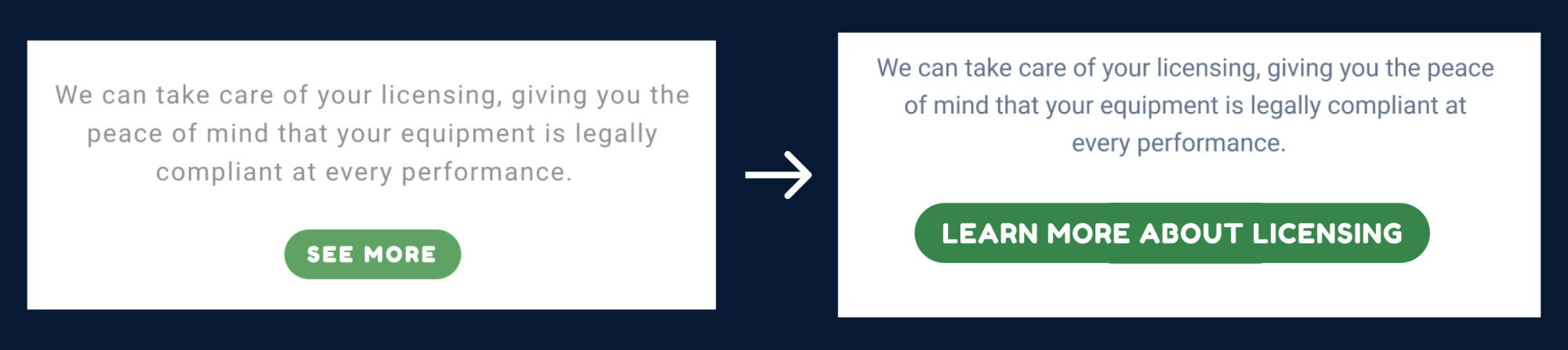 comparison of the current body text with gre colour and Yoshie's redesign of body text with navy colour